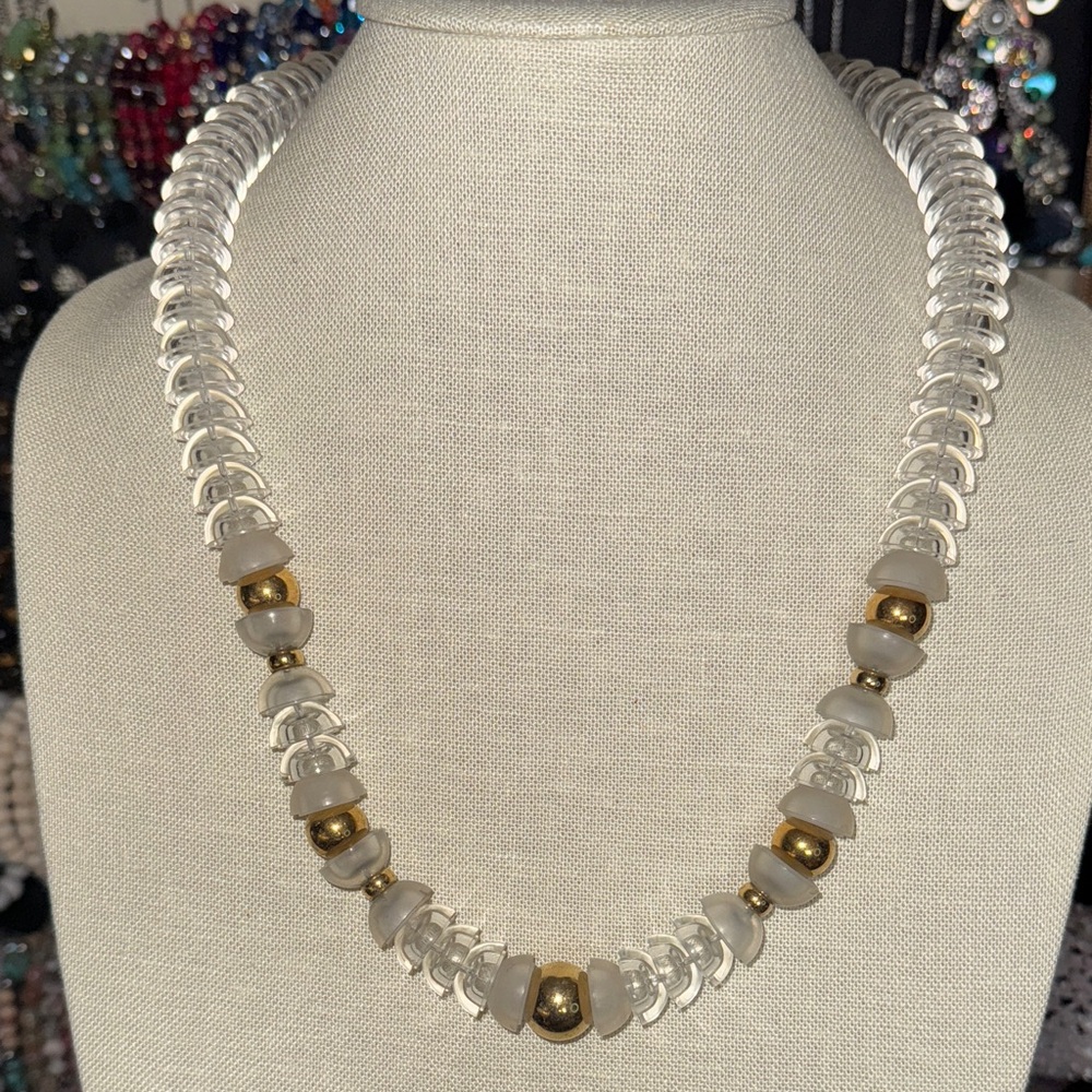 Vintage Napier Frosted Lucite Necklace